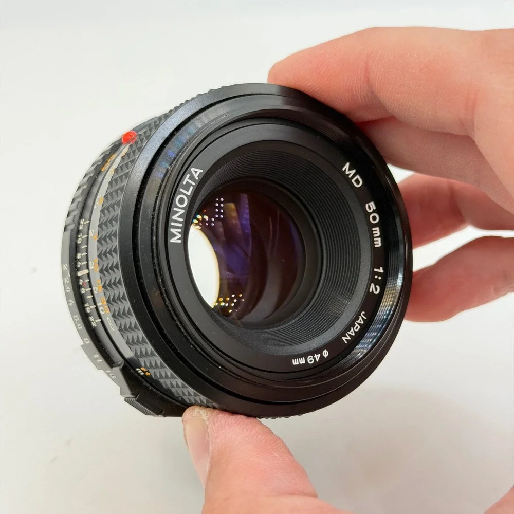 Minolta MD 50mm f/2 Manual Focus Prime Lens SR Mount Japan 49mm Filter 1123939